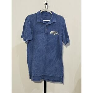 HARLEY DAVIDSON Stone Named Dyed Jersey Polo Shirt Size Medium.